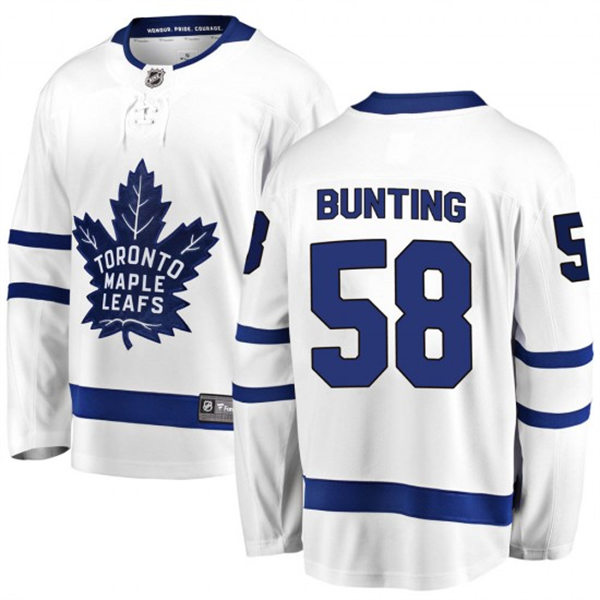 Men's Toronto Maple Leafs #58 Michael Bunting adidas Away White Player Jersey Men's Toronto Maple Leafs #58 Michael Bunting adidas Away White Player Jersey